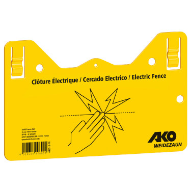 Placa de sinalização – Atenção cerca elétrica! AKO Amarelo