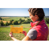 Placa de sinalização – Atenção cerca elétrica! AKO Amarelo