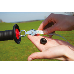 Manípulo de porta com conector para cordão e fio AKO Preto Manípulo de porta com conector para cordão e fio AKO Preto