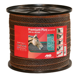 Fita de cerca Premium Plus AKO Marrom / laranja Castanho