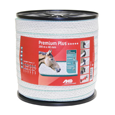 Fita de cerca Premium Plus AKO Branco / verde