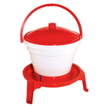 Balde-bebedouro para aves Kerbl Hobbyfarming Vermelho / branco