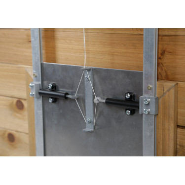 Bloqueio automático para porta deslizante Kerbl Hobbyfarming Cinzento