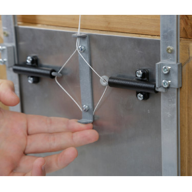 Bloqueio automático para porta deslizante Kerbl Hobbyfarming Cinzento