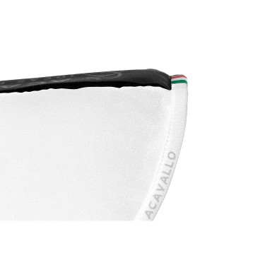 Amortecedor com bolsos configuráveis e almofada Piuma WFS em camurça plana Acavallo Branco