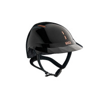 Capacete de equitação NACA Gravity S Preto ônix brilhante / ouro rosa