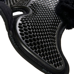 Amortecedor traseiro de camurça com lã de carneiro e dianteiro em gel Acavallo Preto / preto