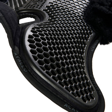 Amortecedor traseiro de camurça com lã de carneiro e dianteiro em gel Acavallo Preto / preto