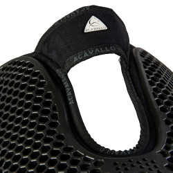 Amortecedor traseiro de camurça com lã de carneiro e dianteiro em gel Acavallo Preto / preto