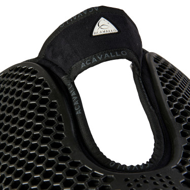 Amortecedor traseiro de camurça com lã de carneiro e dianteiro em gel Acavallo Preto / preto