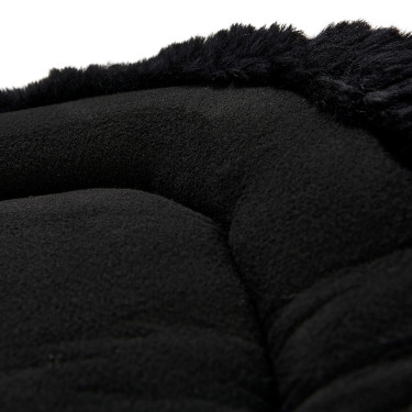 Amortecedor traseiro de camurça com lã de carneiro e dianteiro em gel Acavallo Preto / preto