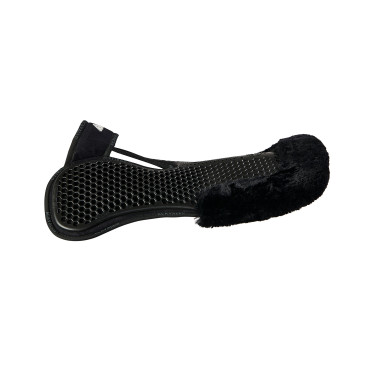 Amortecedor traseiro de camurça com lã de carneiro e dianteiro em gel Acavallo Preto / preto