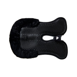 Amortecedor traseiro de camurça com lã de carneiro e dianteiro em gel Acavallo Preto / preto