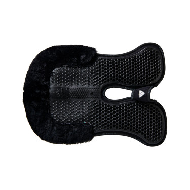 Amortecedor traseiro de camurça com lã de carneiro e dianteiro em gel Acavallo Preto / preto