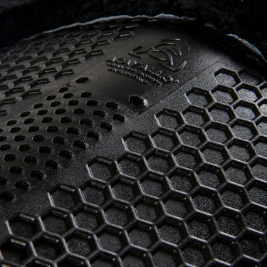 Amortecedor traseiro de camurça com lã de carneiro e dianteiro em gel Acavallo Preto / preto