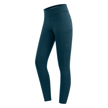 Legging de equitação térmico ELT Rica em lã polar felpuda infantil Azul petróleo
