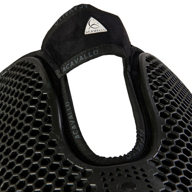 Amortecedor traseiro de camurça com lã de carneiro e dianteiro em gel Acavallo Preto / natural