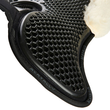 Amortecedor traseiro de camurça com lã de carneiro e dianteiro em gel Acavallo Preto / natural