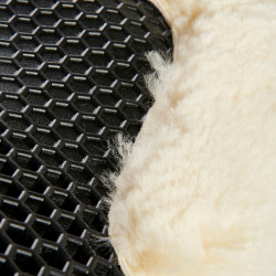 Amortecedor traseiro de camurça com lã de carneiro e dianteiro em gel Acavallo Preto / natural