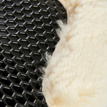 Amortecedor traseiro de camurça com lã de carneiro e dianteiro em gel Acavallo Preto / natural