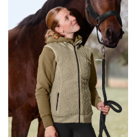 Colete de lã polar ELT sem mangas Rotterdam feminino Cinzento-bege Colete de lã polar ELT sem mangas Rotterdam feminino Cinzento-bege