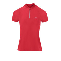 Polo Equithème Emma de mangas curtas Cereja Vermelho