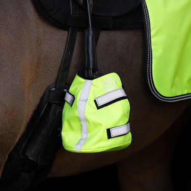 Protetores de dedos para estribos Imperial Riding Reflective, conjunto com 2 peças Amarelo