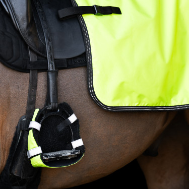 Protetores de dedos para estribos Imperial Riding Reflective, conjunto com 2 peças Amarelo