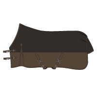 Capa de exterior Imperial Riding Customized 400g com pescoço Castanho escuro / castanho claro Capa de exterior Imperial Riding Customized 400g com pescoço Castanho escuro / castanho claro