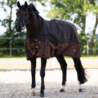 Capa de exterior Imperial Riding Customized High Neck 300g Castanho escuro / castanho claro Capa de exterior Imperial Riding Customized High Neck 300g Castanho escuro / castanho claro