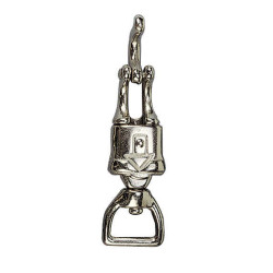 Mosquetão de pânico com argola quadrada giratória de 25 mm Mosquetão de pânico com argola quadrada giratória de 25 mm