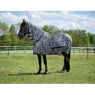 Camisa de rede Riding World Combo Padrão de zebra preto / branco Multicolor Camisa de rede Riding World Combo Padrão de zebra preto / branco Multicolor
