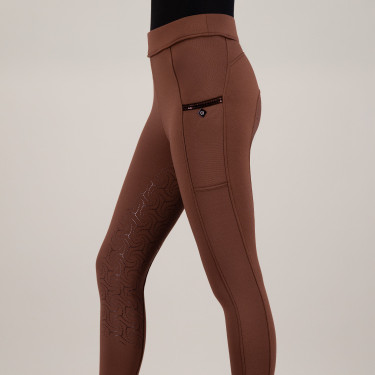 Legging de equitação Imperial Riding Teddy FullGrip feminino Bronze Castanho