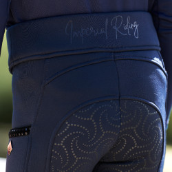 Legging de equitação Imperial Riding Teddy FullGrip infantil Marinho Azul-marinho