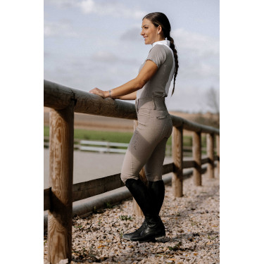 Calça Equithème Queen feminina Cinzento-acastanhado Castanho Calça Equithème Queen feminina Cinzento-acastanhado Castanho