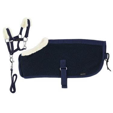 Conjunto Mini cabresto + manta Pony Academy Marinho Azul-marinho