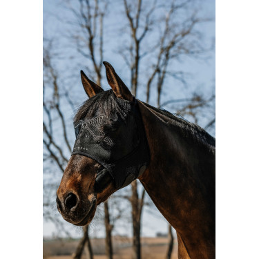 Máscara anti-moscas anti-UV Equithème Mesh S/O Preto