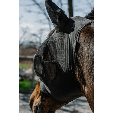 Máscara anti-moscas anti-UV Equithème Lycra Preto