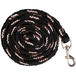 Longe Rosegold com mosquetão HKM Preto / dourado rosa