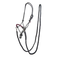 Cabezada etológica Strass com rédeas / longas HKM Petróleo / castanho Azul