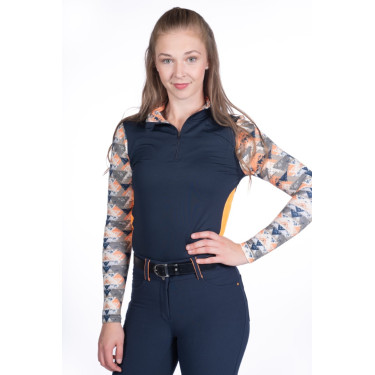 Camiseta técnica HKM Lyon Active de mangas compridas Azul escuro Camiseta técnica HKM Lyon Active de mangas compridas Azul escuro