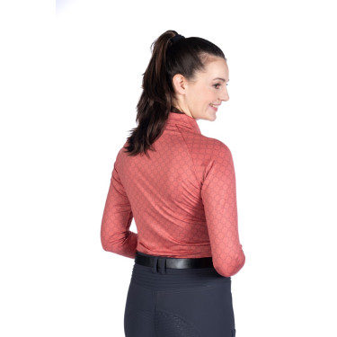 T-shirt funcional HKM Rosewood Allover Print Ferrugem Castanho