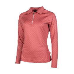 T-shirt funcional HKM Rosewood Allover Print Ferrugem Castanho