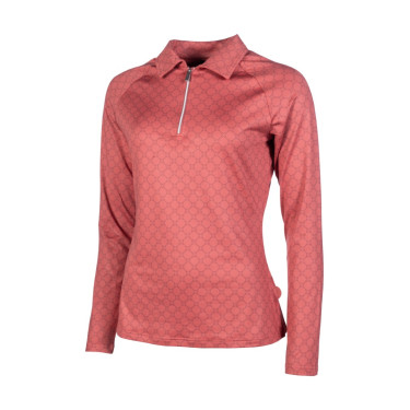 T-shirt funcional HKM Rosewood Allover Print Ferrugem Castanho