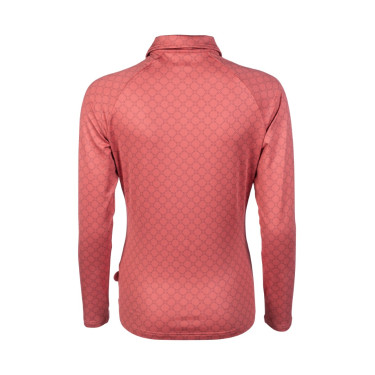 T-shirt funcional HKM Rosewood Allover Print Ferrugem Castanho