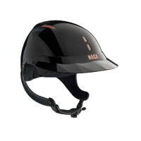 Capacete de equitação Naca Gravity XP Preto ônix brilhante / ouro rosa