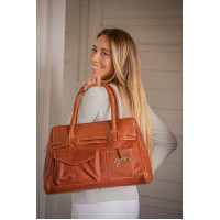 Bolsa Pénélope Maëlys Modelo Grande Conhaque Castanho Bolsa Pénélope Maëlys Modelo Grande Conhaque Castanho