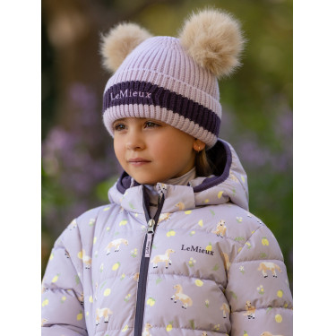 Gorro LeMieux Mini Duplo Pompom Lilás Violeta Gorro LeMieux Mini Duplo Pompom Lilás Violeta