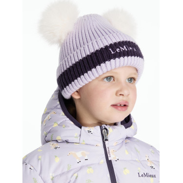 Gorro LeMieux Mini Duplo Pompom Lilás Violeta Gorro LeMieux Mini Duplo Pompom Lilás Violeta