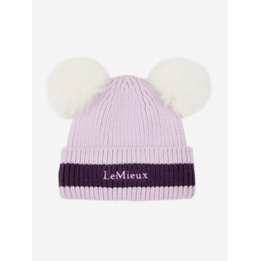 Gorro LeMieux Mini Duplo Pompom Lilás Violeta Gorro LeMieux Mini Duplo Pompom Lilás Violeta